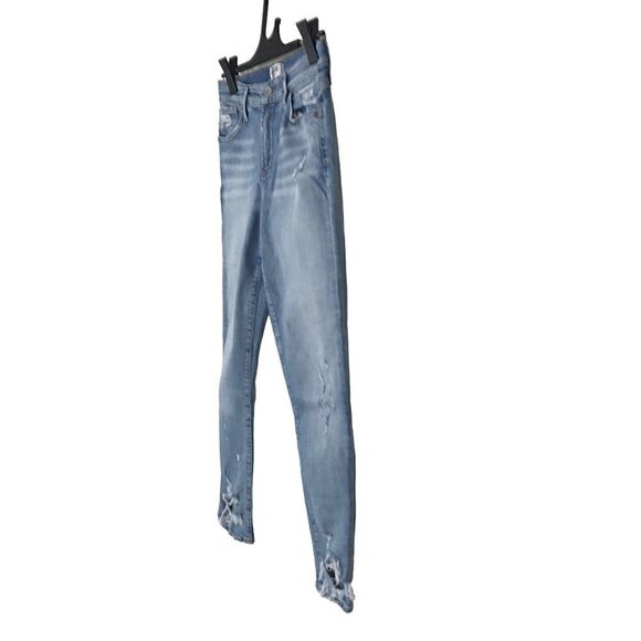 Agolde High Rise 5 Pocket Zip Up Distressed Jeans Size 24 - Picture 4 of 8